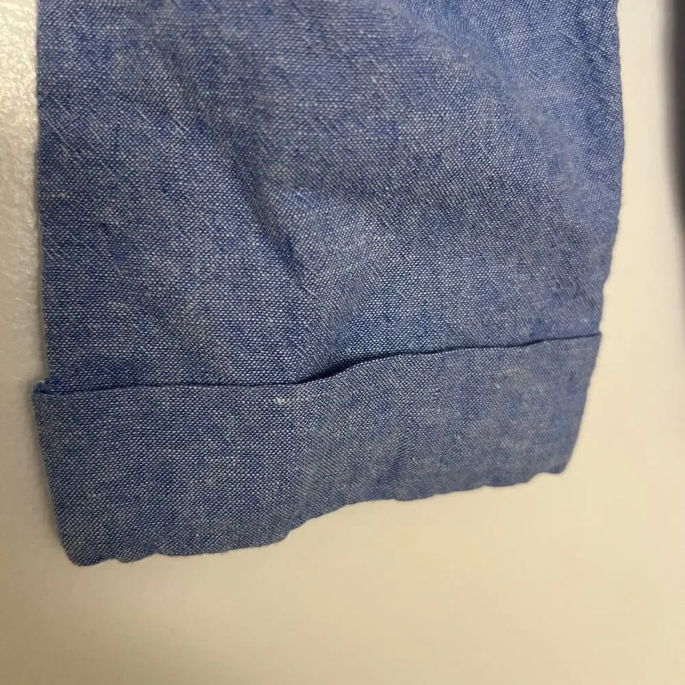 Janie and Jack Blue Linen Blend Roll Cuff Pants Toddler 18-24M Summer Casual Boy